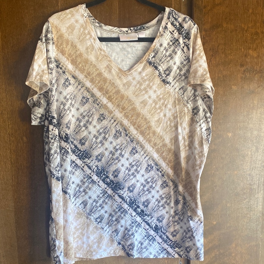 Belle by Kim Gravel Black and White Patterned Top
